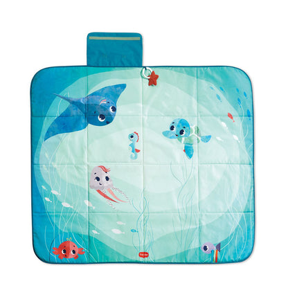 Treasure the Ocean™ Bundle: XL Outdoor Picnic Mat, Luxe Musical Mobile, 2-in-1 Musical Mobile Gymini®