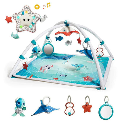 Treasure the Ocean™ Bundle: XL Outdoor Picnic Mat, Luxe Musical Mobile, 2-in-1 Musical Mobile Gymini®