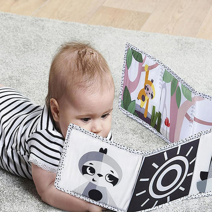 Boho Chic Bundle: Tiny Dreamer 3-in-1 Musical Projector, Double-Sided First Book, Wooden Car Ramp, Wooden Stacking Train