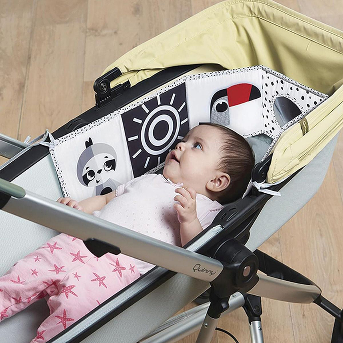 Boho Chic Bundle: Tiny Dreamer 3-in-1 Musical Projector, Double-Sided First Book, Wooden Car Ramp, Wooden Stacking Train
