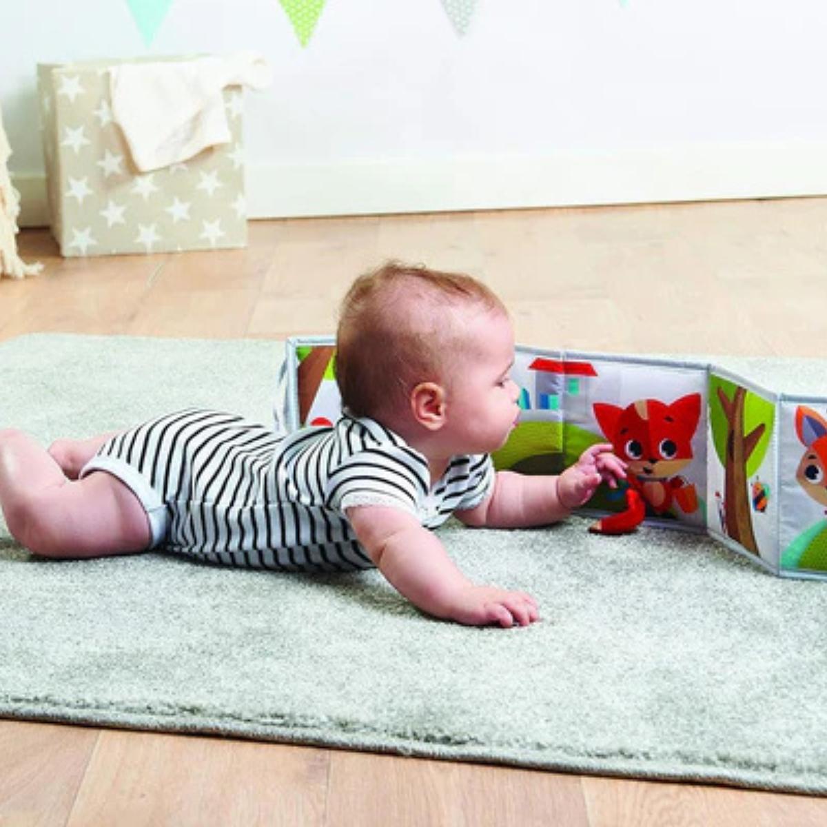 Boho Chic Bundle: Tiny Dreamer 3-in-1 Musical Projector, Double-Sided First Book, Wooden Car Ramp, Wooden Stacking Train