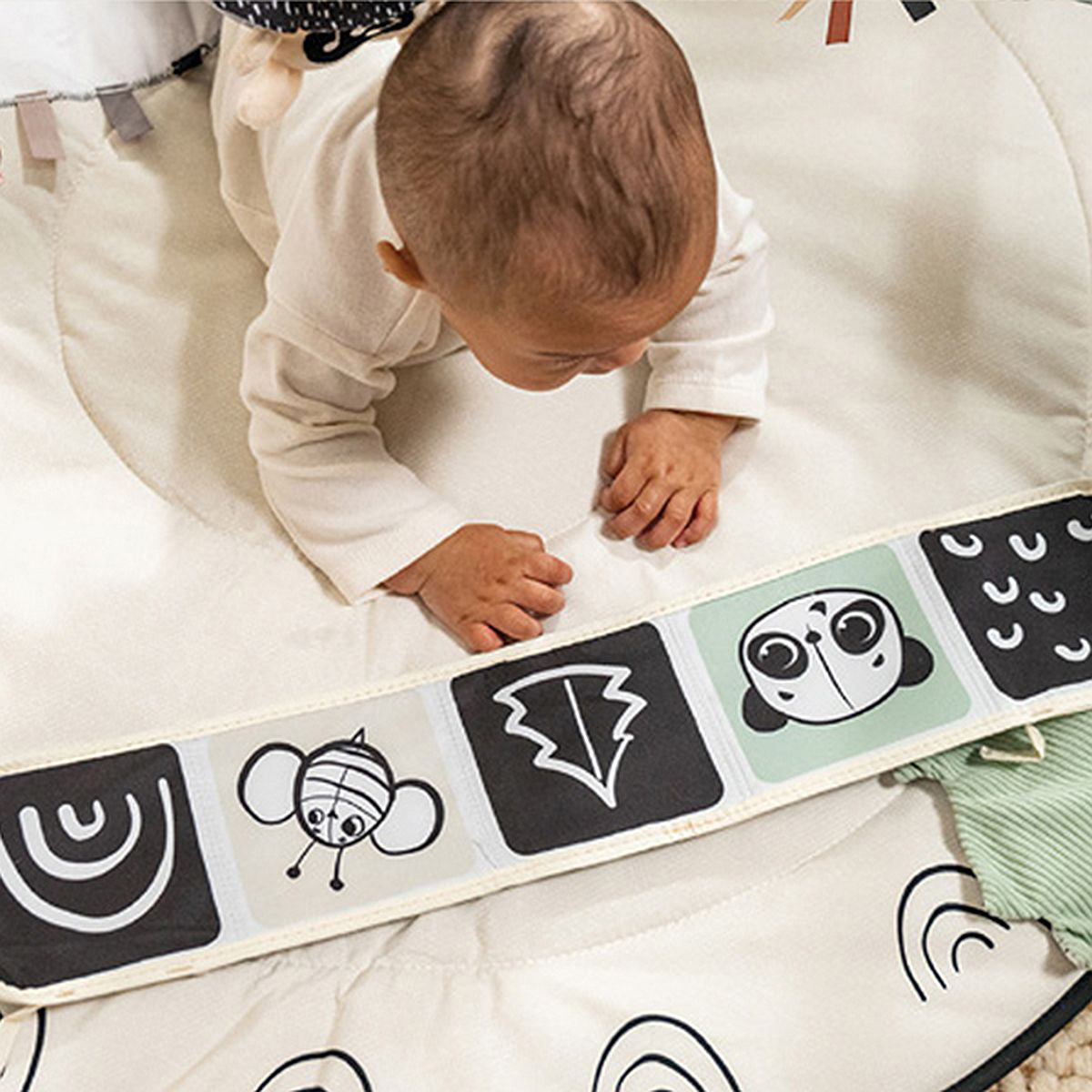 Black & White Décor Bundle: Developmental Gymini®, Snuggle Buddy Panda, 3-in-1 Take Along Mobile™