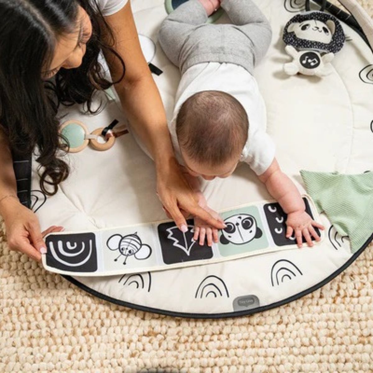 Black & White Décor Bundle: Developmental Gymini®, Snuggle Buddy Panda, 3-in-1 Take Along Mobile™