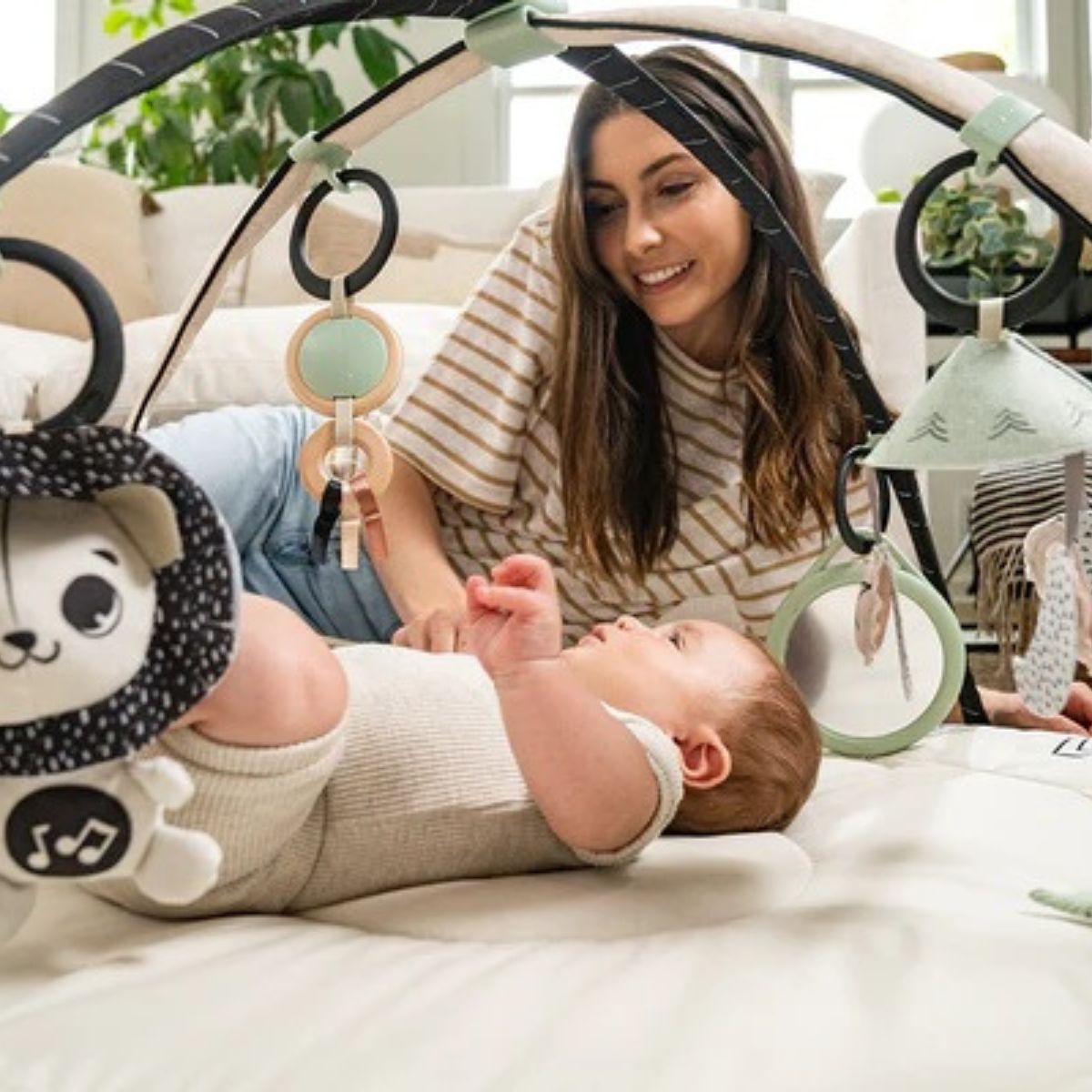 Black & White Décor Bundle: Developmental Gymini®, Snuggle Buddy Panda, 3-in-1 Take Along Mobile™