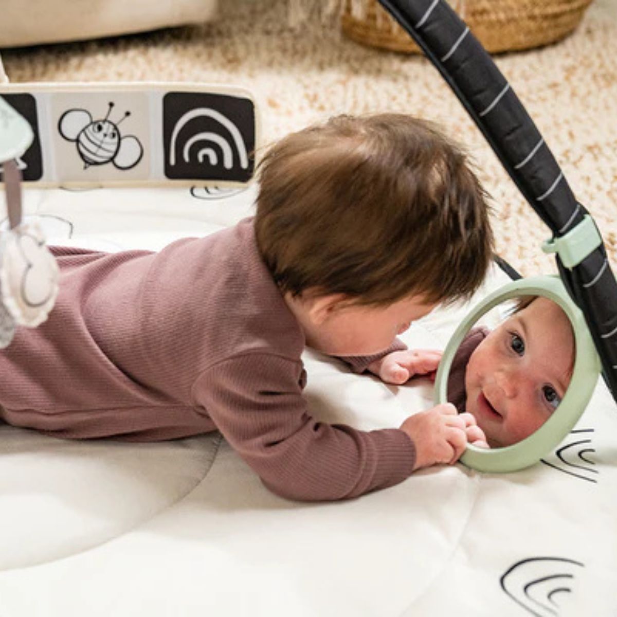 Black & White Décor Bundle: Developmental Gymini®, Snuggle Buddy Panda, 3-in-1 Take Along Mobile™