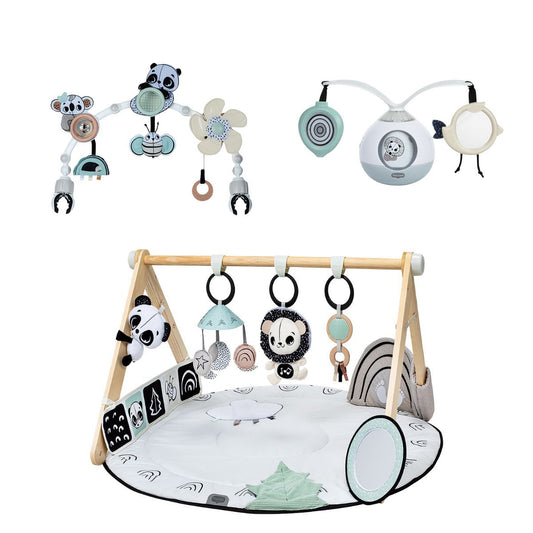 Black & White Décor Bundle: Luxe Developmental Gymini®, Sunny Stroll™, Tummy Time Mobile Entertainer