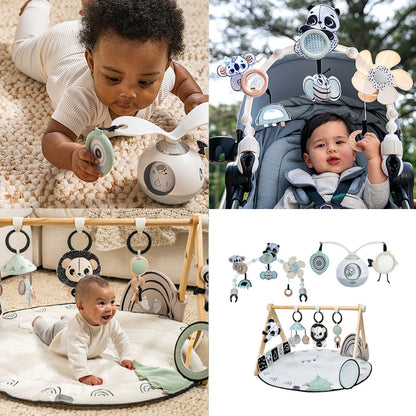 Black & White Décor Bundle: Luxe Developmental Gymini®, Sunny Stroll™, Tummy Time Mobile Entertainer