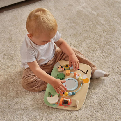 Farmers Funday Bundle: Wooden Busy Board, Wooden Stacking Tower, Play & Explore Piano, Play & Explore Drums