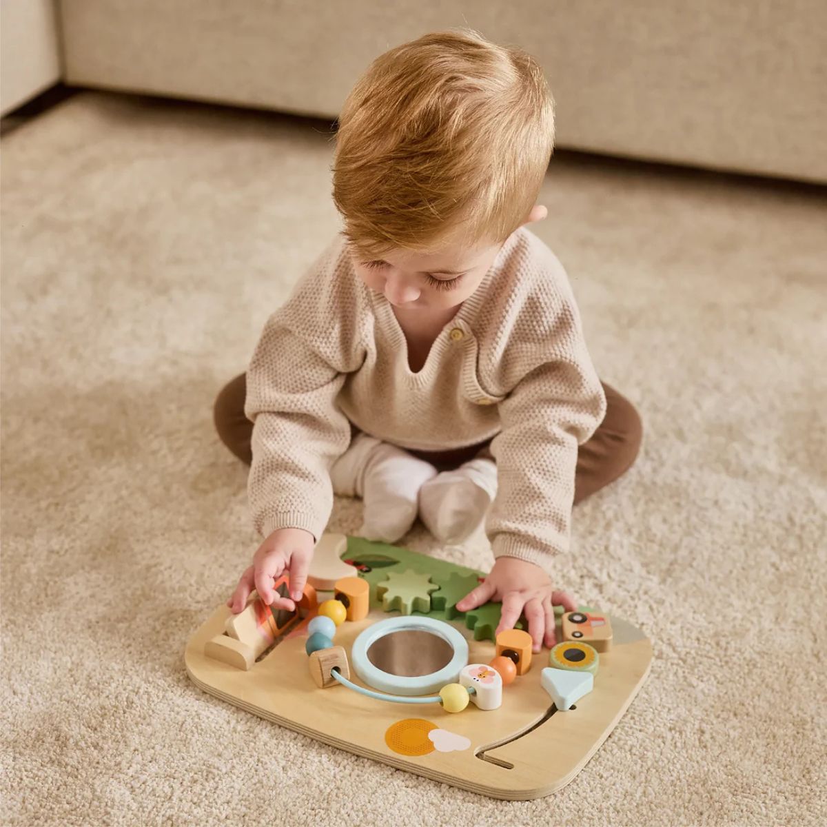 Farmers Funday Bundle: Wooden Busy Board, Wooden Stacking Tower, Play & Explore Piano, Play & Explore Drums