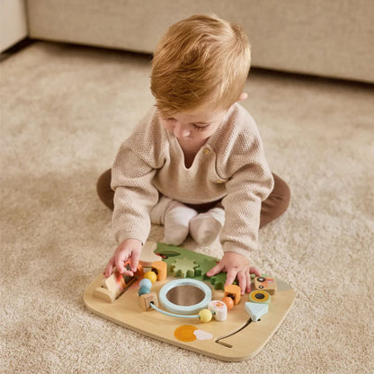 Farmers Funday Bundle: Wooden Busy Board, Wooden Stacking Tower, Play & Explore Piano, Play & Explore Drums