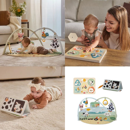 Farmers Funday Bundle: Dynamic Gymini®, My First Sound Puzzle, 2-in-1 Sensory Tummy Time Toy