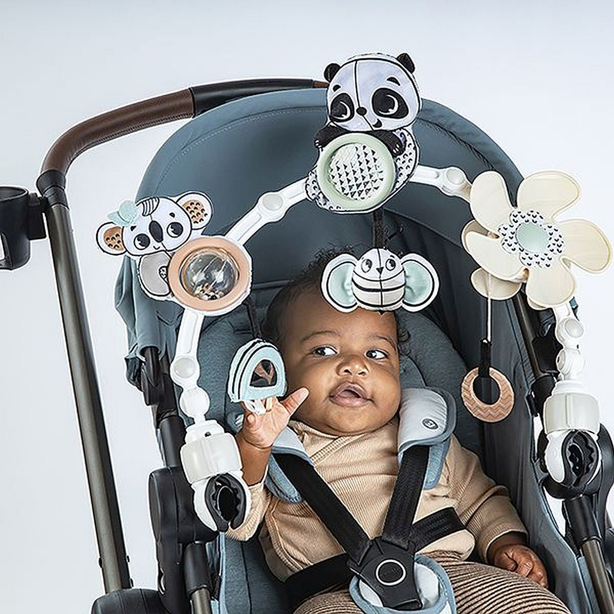 Black & White Décor Bundle: Luxe Developmental Gymini®, Sunny Stroll™, Tummy Time Mobile Entertainer