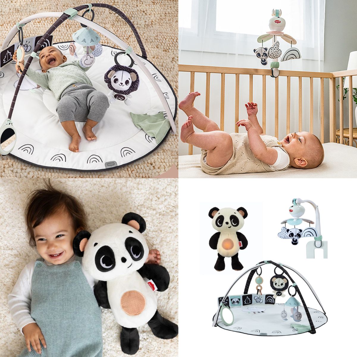 Black & White Décor Bundle: Developmental Gymini®, Snuggle Buddy Panda, 3-in-1 Take Along Mobile™