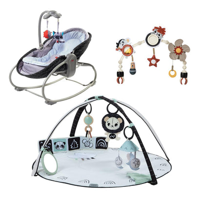 Best Sellers Bundle: Magical Tales 3-in-1 Rocker Napper Luxe, Black & White Décor Developmental Gymini®, Tiny Rockers Sunny Stroll™