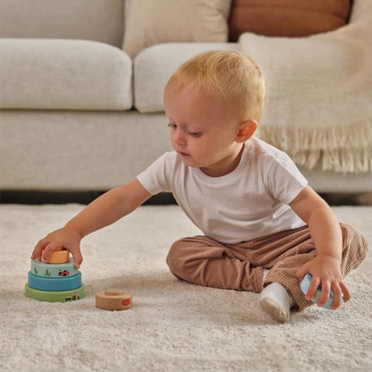 Farmers Funday Bundle: Wooden Busy Board, Wooden Stacking Tower, Play & Explore Piano, Play & Explore Drums